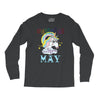 unicorns are born in may cute unicorn Long Sleeve Shirts