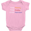 mommy daddy harrison baby name Baby Bodysuit