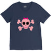 fummy pink skull long sleeve V-Neck Tee