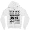 Born In June Zipper Hoodie