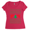 ugly sweater dinosour Women's Triblend Scoop T-shirt