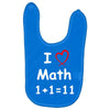 kids boys childrens i love math 1+1=11 funny Baby Bibs