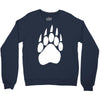 large bear paw print crew neck long sleeve Crewneck Sweatshirt
