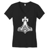 thors hammerretro viking norse fashion cool Women's V-Neck T-Shirt