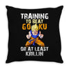 Training To Beat Goku Throw Pillow