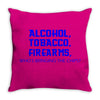 funny t shirt alcohol tobacco firearms who's bringing the chips tee Throw Pillow