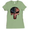 skull us flag Ladies Fitted T-Shirt