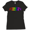 unicorns,i want to believe,fantasy,mythical,unicorns Ladies Fitted T-Shirt