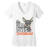 This Girl Loves Her Chihuahua Women's V-Neck T-Shirt