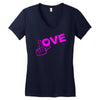 fuck love party Women's V-Neck T-Shirt