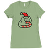 candy cane cat Ladies Fitted T-Shirt
