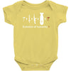 funny darwin evolution of humanity military army warfare Baby Onesie