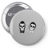 SKULL ON TWO FACE Pin-back button