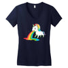 where rainbows come from (green) Women's V-Neck T-Shirt