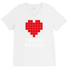 nerd shirt design  herz f&uuml;r nerds computer gaming fun big bang minecr V-Neck Tee