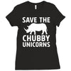 save the chubby unicorns Ladies Fitted T-Shirt