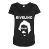 rivelino brazil 70s football world cup legend retro Maternity Scoop Neck T-shirt