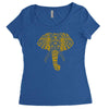 tribal print elephant geometric gold animals cool Women's Triblend Scoop T-shirt