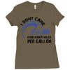 I Don't Care How Many Miles Per Gallon Ladies Fitted T-Shirt