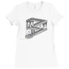some game involving falling blocks in the style of m.c. escher Ladies Fitted T-Shirt