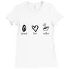 peace love coffee Ladies Fitted T-Shirt