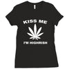kiss me i'm highrish Ladies Fitted T-Shirt