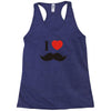 i love mustache Racerback Tank