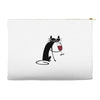cat and wine Accessory Pouches