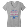 don't be jealous just because i'm a super cute november girl Women's V-Neck T-Shirt