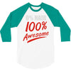 zero hair 100 awesome 3/4 Sleeve Shirt