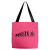 evolution of a cyclist mens black or blue cycling t shirt bike Tote Bags