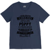 Super Cool Poppy Of A Freaking Awesome Granddaughter V-Neck Tee