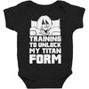 training to unlock my titan form Baby Bodysuit