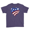 disstressed america flag heart Youth Tee