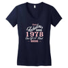 sassy fabulous since 1978 birthday gift Women's V-Neck T-Shirt