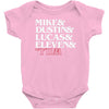 mike dustin lucas eleven will Baby Bodysuit