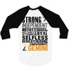 Strong Independent Motivated Gemini 3/4 Sleeve Shirt