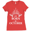 Legends Are Born In October Ladies Fitted T-Shirt