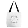 Compass Whit Circle Tote Bags