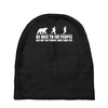 be nice to fat people bear chase funny pub joke Baby Beanies