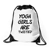 yoga girls are twisted Drawstring Bags