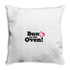 Bun in the Oven with Heart Baby Girl Throw Pillow