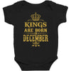 kings are born in december Baby Bodysuit