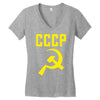 cccp hammer &amp; sickle  soviet union communist communism russia red star Women's V-Neck T-Shirt