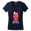 Sleep Big Fan Women's V-Neck T-Shirt