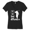 eat sleep battlefield 4, funny Women's V-Neck T-Shirt
