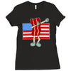 bacon american flag dab Ladies Fitted T-Shirt