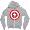 captain america dying bleeding logo Zipper Hoodie