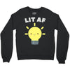 lit af kawaii light bulb Crewneck Sweatshirt