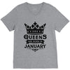Queens Are Born In January V-Neck Tee